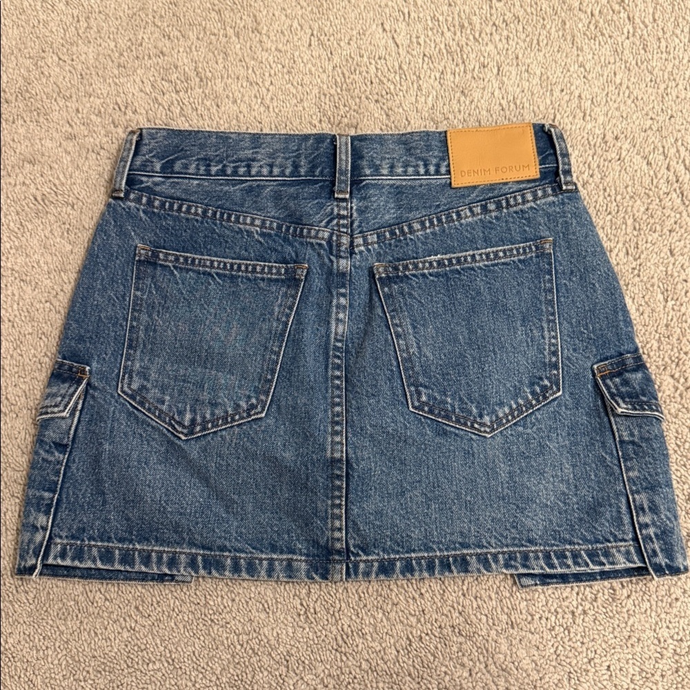 Denim Forum ’90s Cargo Mini Denim Skirt | Size 25 | Medium wash - Picture 7 of 7